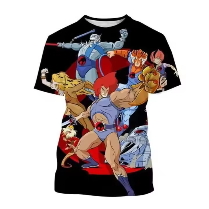 Thunder Cat Impresión 3D Tallas grandes Diseño de camiseta para hombres y mujeres Animación informal Deportes Secado rápido Transpirable - 1