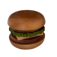 Bandeja de Té en Forma de Hamburguesa 6 Unidades, 6 en 1, Posavasos de Madera Maciza, Mesa, Magdalenas, Aperitivos, Postres, Almohadillas Antideslizantes, Aislamiento para Hamburguesas - details 0