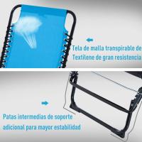 Silla Reclinable de Jardín con Sistema de Cordones para Exterior Marco Acero 197x58x30 cm Crema - details 23