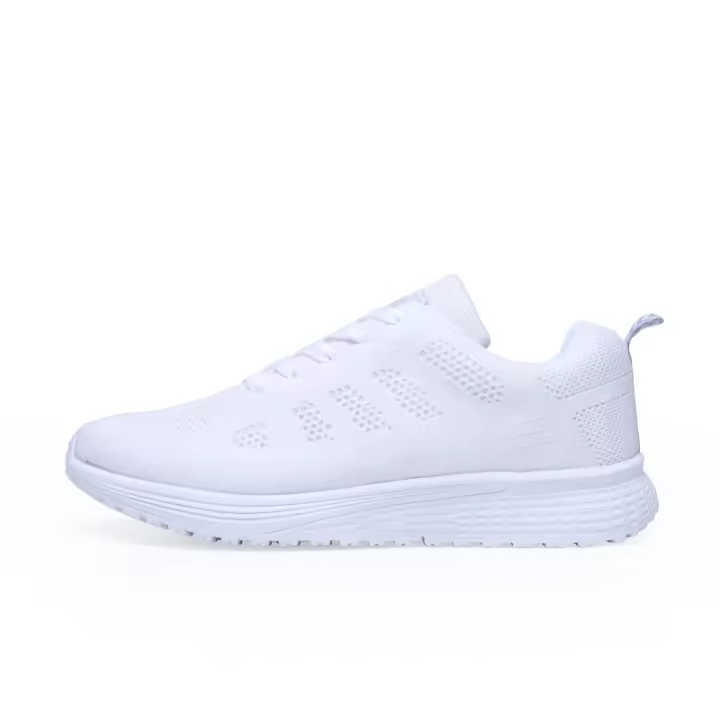 Zapatillas de correr ligeras blancas para mujer, zapatos de entrenamiento antideslizantes, Zapatillas de malla transpirable para caminar - 1