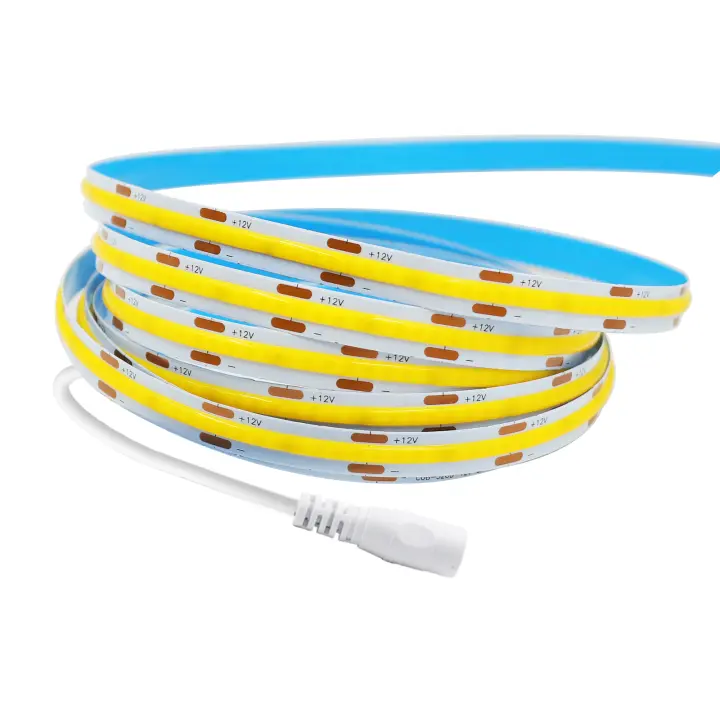 Tira de luces LED COB de 12V, cinta Flexible de 320 LEDs, 8mm, PCB, blanco Natural cálido, luces lineales de alta densidad, rojo, verde, azul, rosa, amarillo - 1
