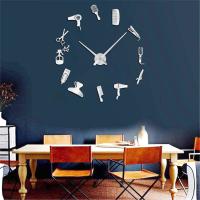 Reloj de pared gigante para barbería, bricolaje, con efecto espejo, kits de herramientas para peluquero, reloj decorativo sin marco, reloj de pared para peluquero - details 1