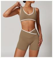 Sujetador deportivo con correa ancha para el hombro, sujetador de Yoga de una pieza resistente a los golpes, Top de Fitness al aire libre para mujer - details 6