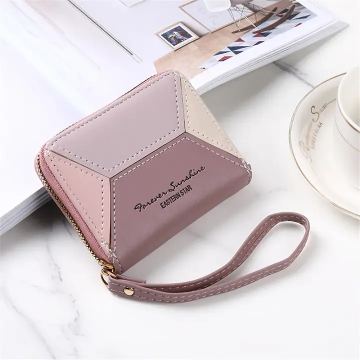Mini Monedero de Cuero PU de Moda Pequeño Cambio Cartera con Cremallera Gran Capacidad Bolso Clutch - 1
