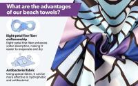 Toalla de Playa de Microfibra Secado Rápido, Protección Solar, Patrón Morado - details 4