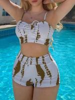 Bikinis con cordón frontal, cintura alta para mujer, bañadores de mujer, bañador para nadar, ropa de playa 2025 - details 24