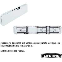 Mesa rectangular plegable blanco efecto granito 185x76x74 cm - details 13