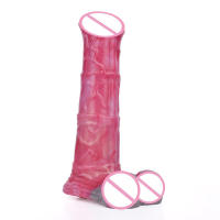 Y-2209L consolador hueco de silicona masculino cubierta de pene extendida y agrandada, juguete sexual para adultos - details 12