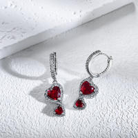 Pendientes de aro de Plata de Ley 925 para mujer, aretes de doble aro, regalos de joyería, regalo del Día de San Valentín - details 6