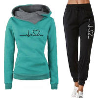 Conjunto deportivo de otoño e invierno para mujer, pantalones con capucha y pantalones para correr, ropa informal de alta calidad de 2 piezas para mujer - details 3