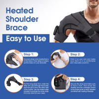Masajeador de hombros con calefacción eléctrica, cinturón de soporte térmico para fisioterapia, vibración, artritis articular, alivio del dolor - details 4