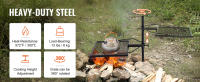 SucceBuy Parrilla giratoria para fogata, acero resistente, rejilla de cocción ajustable, para barbacoa al aire libre - details 1