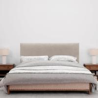 Liso Patas cabeceros Cabezal tapizado Cama Lujo (150x105cm Patas (Camas 150/160), Tela Beige) - details 2