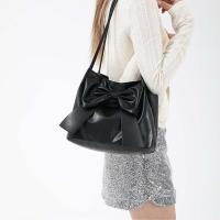 Bolso de hombro elegante de Color sólido con lazo de PU, bolso de mano portátil de estilo coreano, bolso de cubo de lujo, bolso de moda para axilas para mujer - details 6