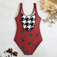 Nuevo traje de baño Vintage estampado de doble cara para mujer, traje de baño Sexy de una pieza, ropa de playa, traje de baño para mujer - details 15