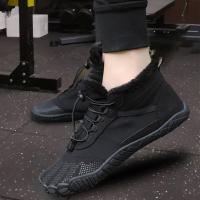 Botas de invierno para hombre y mujer, zapatillas antideslizantes para exteriores, para nieve, descalzas, cálidas, de piel, impermeables, para montañismo, escalada y senderismo - details 6