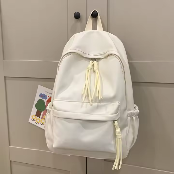 Mochila Escolar de Nylon Gran Capacidad, Diseño Sencillo para Hombres y Mujeres - 1