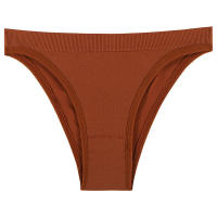 Tanga de algodón acanalado sin costuras para mujer, bragas de Bikini de cintura baja simples, ropa interior deportiva para niñas - details 21