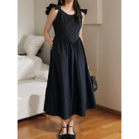 Vestido sin Espalda de Verano 2025 Estilo Tejido Adelgazante a Cintura Alta A-Línea Moda de Mujer - details 0