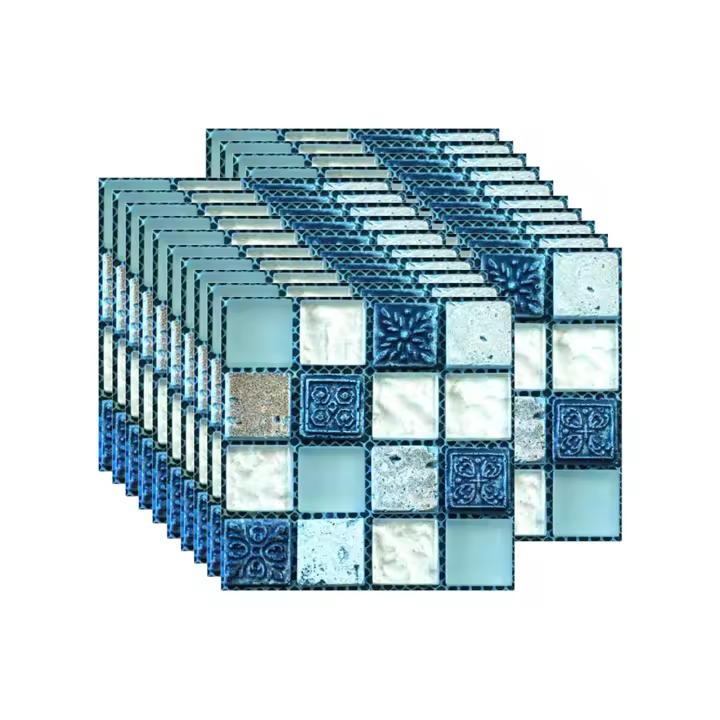 Pegatinas de azulejos de SINBINTA, 40 piezas, resistentes al calor, impermeables, autoadhesivas, patrón decorativo - 1