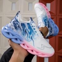 Par De Zapatillas Para Correr Para Hombre Y Mujer, Zapatillas De Tenis Suaves Y Planas, Transpirables, De Malla Ligera, Con Cordones, Para Verano - details 1