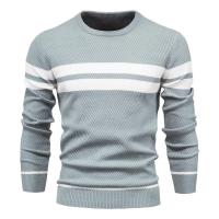 Suéter informal a rayas para hombre, Jersey de punto con cuello redondo, Color a juego, Otoño e Invierno - details 1