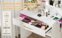 Rcynview Unidad de VANITY Moderna con Espejo, 3 Cajones, 3 Compartimentos Abiertos, Estilo de Mueble para Dormitorio o Escritorio - details 11