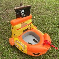 Barco Pirata Para Niños Anillo De Natación Asiento De Avión Con Pistola De Agua Piscina Agua Flotante Juguetes Montar Bote Inflable - details 11
