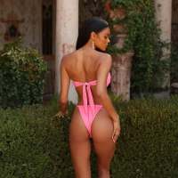 2024 New Split Bikini Printed Breasted Sexy Spicy Slim G-string Two Piece Swimwear Tight Beach Holiday Travel Swimwear Women - details 13