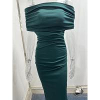 2025 vestido plisado de hombro de una palabra de primavera, falda de fondo dividida delgada y delgada, vestido, vestido largo - details 40