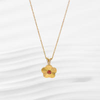 Colgante de mujer ins simple en forma de flor de nicho de lujo ligero de acero inoxidable Black King - details 8