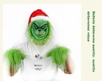 Gorro navideño de Santa Grinch para cosplay de monstruo de pelo verde - details 12