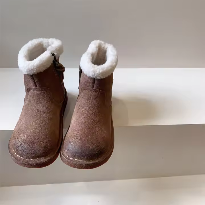 Botas de nieve zapatos de algodón botas cortas botas mullidas de felpa para bebé - 1
