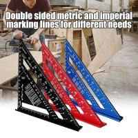 Regla triangular de aleación de aluminio, transportador de medición cuadrada de 7 pulgadas, regla de ángulo métrico, herramientas de carpintero, herramientas de carpintería - details 0
