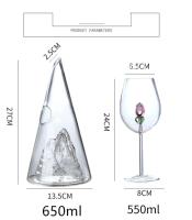 Botella de vino tinto de vidrio monoborosilicato, cascada rápida, separador piramidal, decantador de whisky, herramienta basculante - details 4