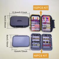 40/102 Uds Kit de moscas para pesca con mosca Surtido de moscas Señuelo de pesca de lubina y trucha con caja para moscas con moscas secas/húmedas Cebos artificiales para moscas Ninfas Streamers Popper Worms - details 2
