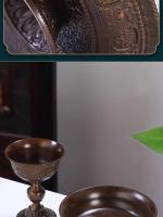 Taza sagrada protectora de cobre puro antiguo dorado estilo tibetano tántrico ocho suministros de Buda auspicioso, taza de agua - details 16