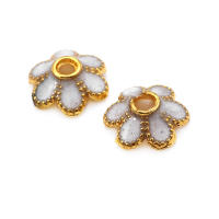 Tapetes de Flores de Brasso Dorado 18K 30PCS Accesorios de Joyería DIY de Alta Calidad - details 20