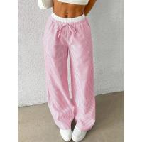 Pantalones de pierna ancha tejidos a rayas informales para mujer Otoño Invierno 2024 pantalones informales elegantes de longitud completa ropa Y2K ropa de calle - details 6