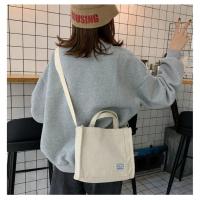 Bolso de lona de pana bolso de mensajero de hombro para mujer versión coreana pequeño bolso cuadrado - details 32