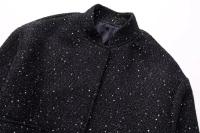 Chaqueta de Lentejuelas Brillantes Oro Y2K Cuello Altivo, Manga Larga, Abrigo Corto para Mujeres - details 2