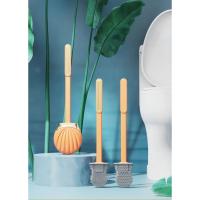 Cepillo de Inodoro de Silicona con Mango Largo y Cabeza Plana Soporte en Forma de Concha para Limpieza de Ángulos Muertos Accesorio de Baño Esencial - details 15