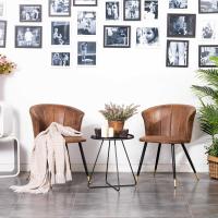 Juego de 2 Sillas de Comedor Vintage Sillón Tapizado en Gamuza con Reposabrazos Patas Metálicas para Cocina Salón - details 13