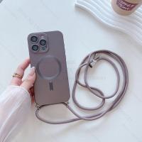 Funda con correa de cordón ajustable con revestimiento magnético de lujo para iPhone 15, 13, 12, 11, 14 Pro Max Plus, banda para el cuello con cuerda de nailon con carga inalámbrica - details 9