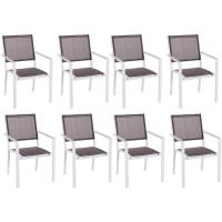 Silla de jardín apilable Deluxe Tailandesa |   De aluminio y textileno |   Tamaño 55x60x86 cm. |   (2, Negro y Marrón) - details 39