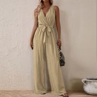 2025 Nuevo Mono Halter Estilo Europeo Y Americano Nueva Llegada Con Cordones De Cintura Alta Mono Sin Mangas Moda Conjunto Casual - details 28