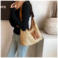 Bolso de hombro tejido a la moda, bolso de paja de gran capacidad de ratán, bolsos grandes trenzados hechos a mano para playa de verano - details 6