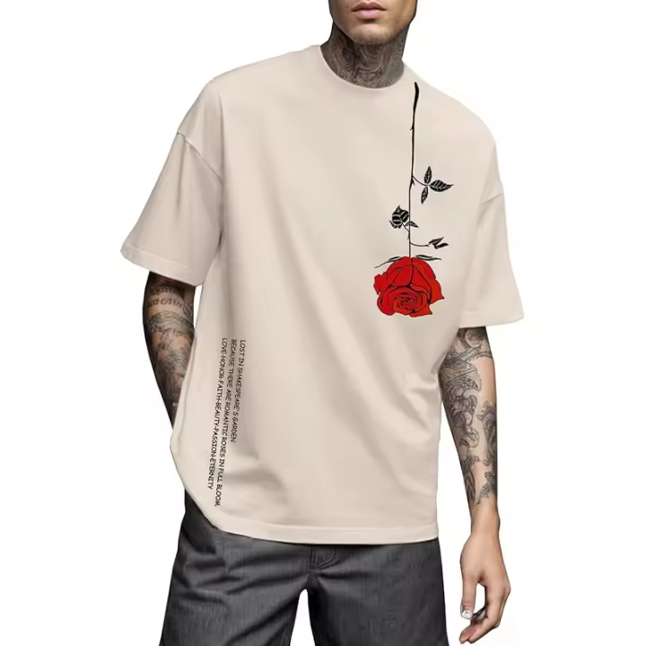 Camisetas gráficas para hombre Camisetas vintage con estampado de letras de gran tamaño Casual Cuello redondo Top de algodón Manga corta Rapper Streetwear - 1
