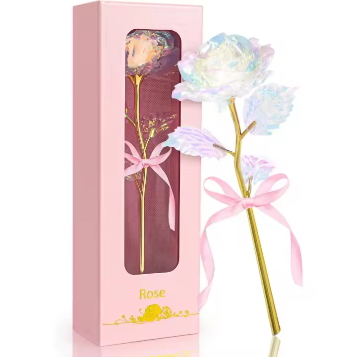 Rosa Eterna Regalos Originales para Mujer Flores Artificiales Coloridas para Cumpleaños, Día de la Madre, San Valentín, Navidad - 1
