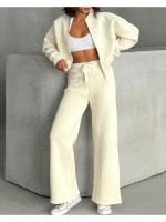 2025 Conjunto de dos piezas de primavera y otoño para mujer Chaqueta holgada informal con cremallera Moda versátil - details 14